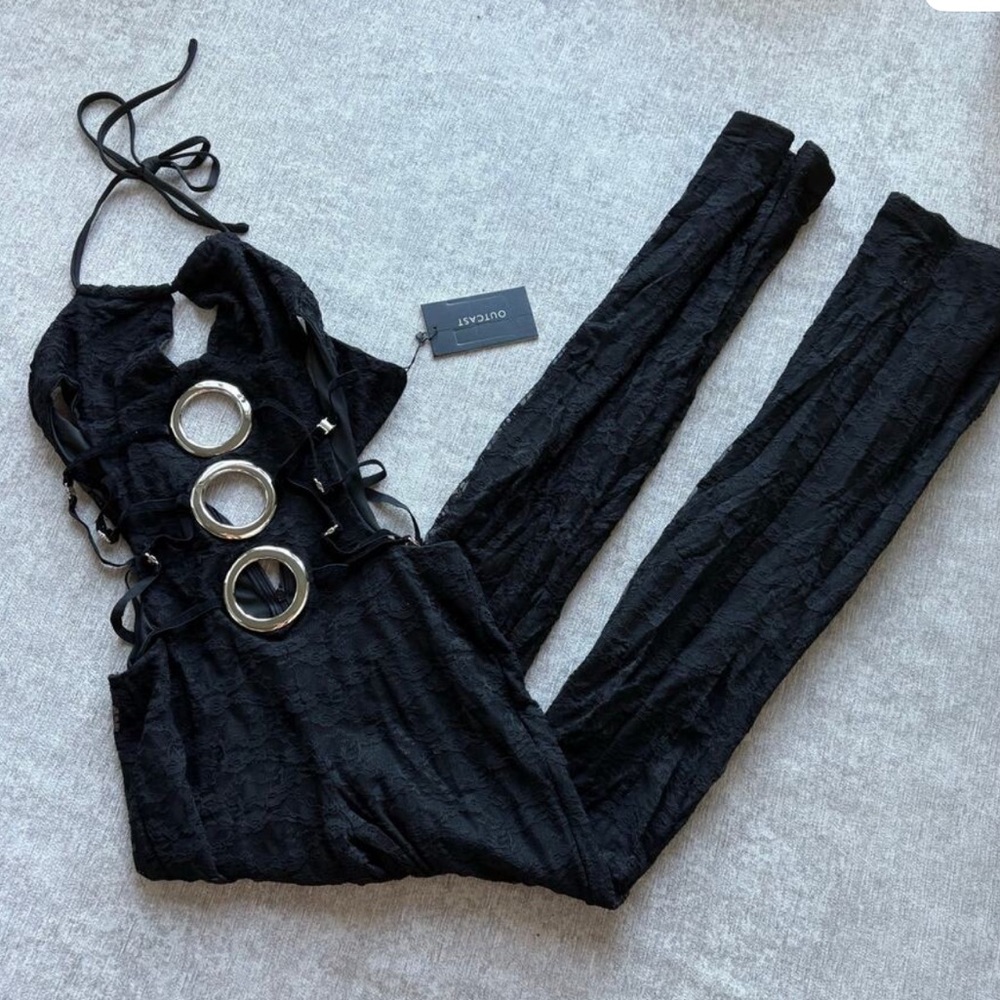 Outcast Black Lace Jumpsuit medium - Picture 4 of 6